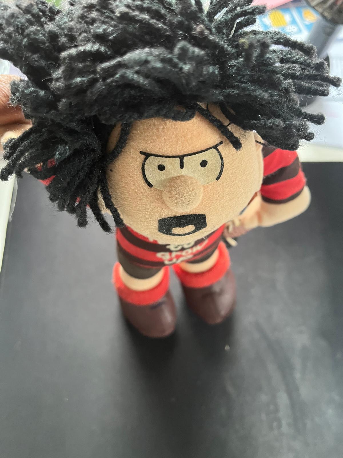 Vintage Dennis the Menace Plush Doll – Beano Comic – 12” – “I Refuse to Grow Up” Shirt